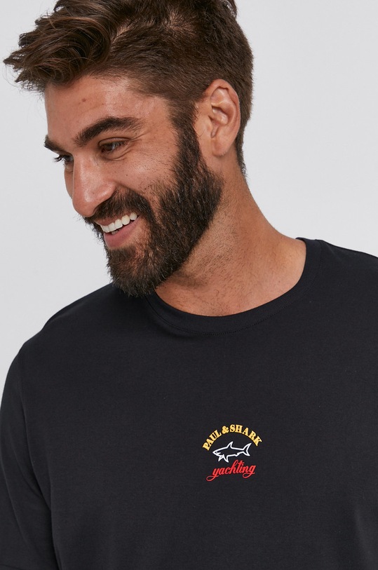 Paul&Shark T-shirt bawełniany czarny C0P1096