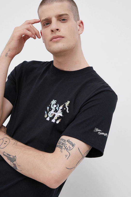 HUF T-shirt bawełniany czarny ts01686