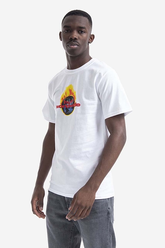 Bavlnené tričko HUF potlač biela ts01520