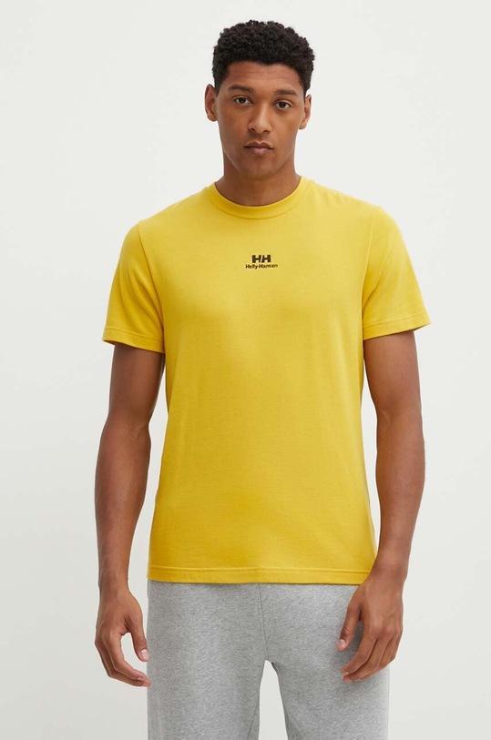 Helly Hansen t-shirt bawełniany YU PATCH T-SHIRT żółty 53391