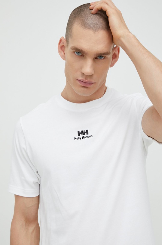 Odzież Helly Hansen t-shirt bawełniany YU PATCH T-SHIRT 53391 biały