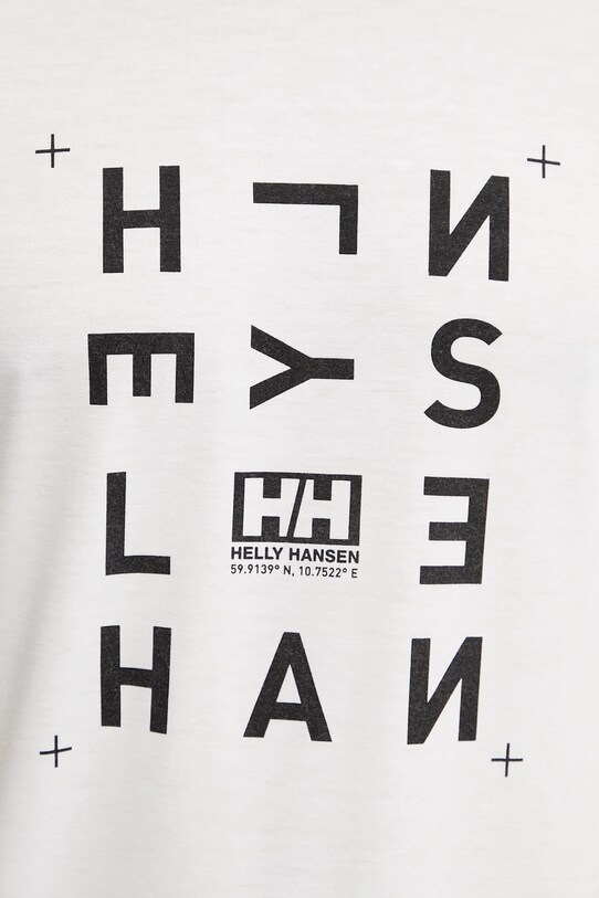 Helly Hansen tricou SKOG RECYCLED GRAPHIC 63082 alb