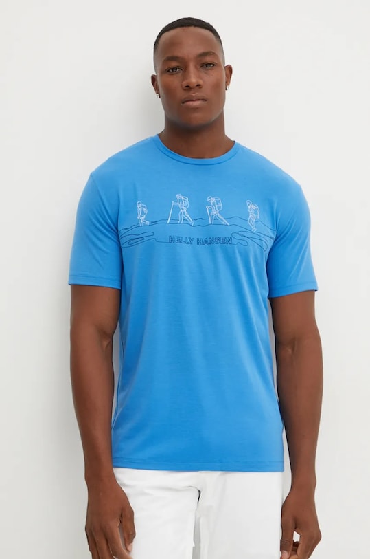 Tričko Helly Hansen s elastanom modrá 63082