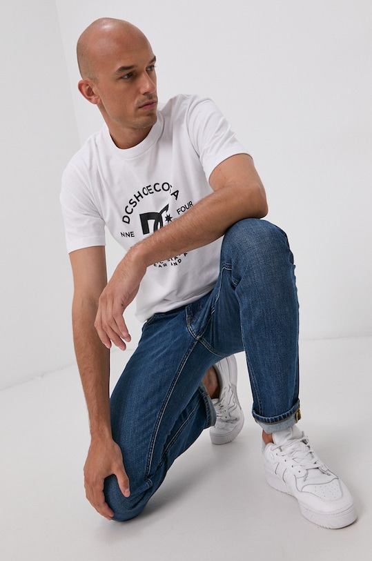 Bavlněné tričko Dc potisk bílá ADYZT04990