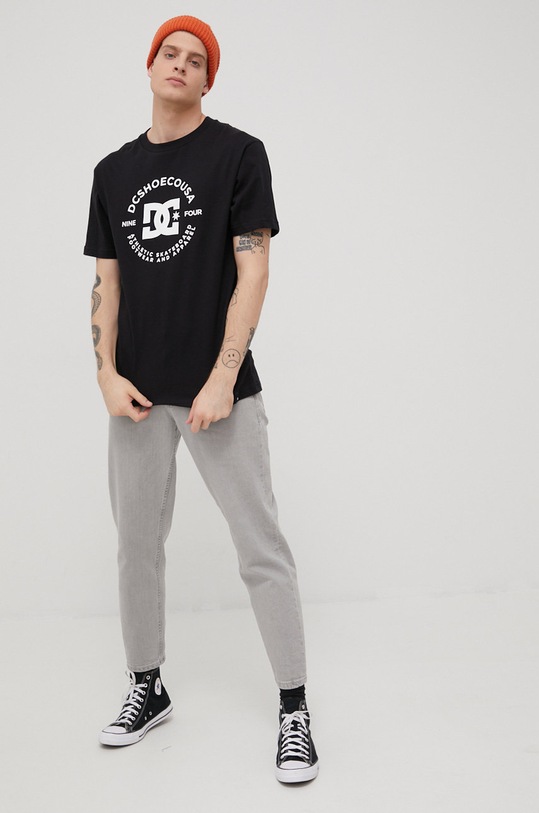 DC t-shirt bawełniany ADYZT04990 czarny SS23