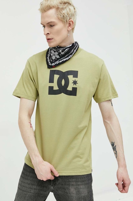 DC t-shirt bawełniany zielony ADYZT04985