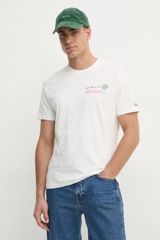 MC2 Saint Barth tricou din bumbac bej ARN0001