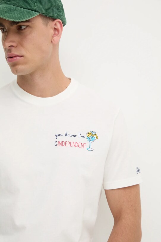 MC2 Saint Barth t-shirt bawełniany beżowy ARN0001
