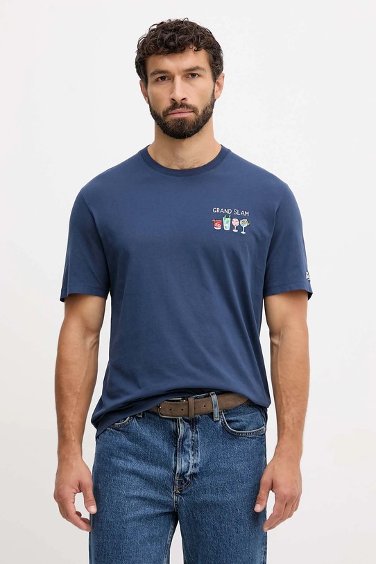 Bavlnené tričko MC2 Saint Barth relaxed tmavomodrá ARN0001