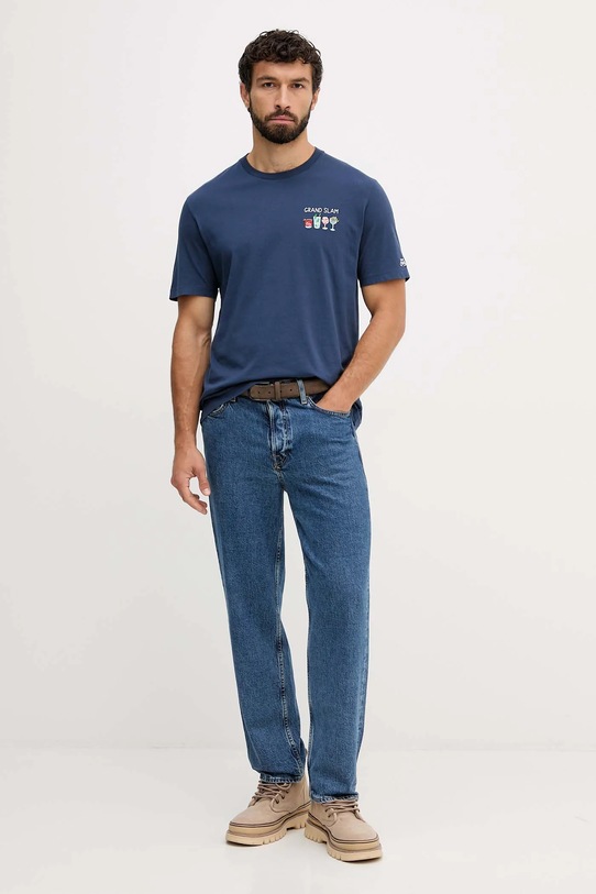 Bavlnené tričko MC2 Saint Barth ARN0001 tmavomodrá AA00