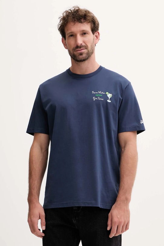 Bavlnené tričko MC2 Saint Barth tmavomodrá ARN0001