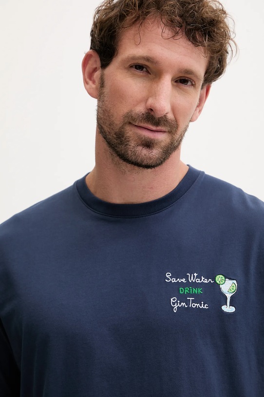 Bavlnené tričko MC2 Saint Barth tmavomodrá ARN0001