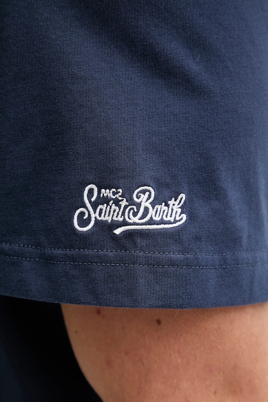 Bavlnené tričko MC2 Saint Barth ARN0001 tmavomodrá