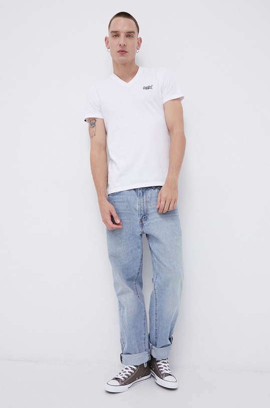Superdry T-shirt bawełniany M1011170A.01C biały AW21