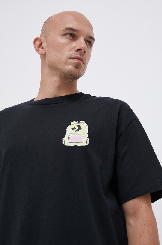 Bavlněné tričko Converse černá 10022038.A04