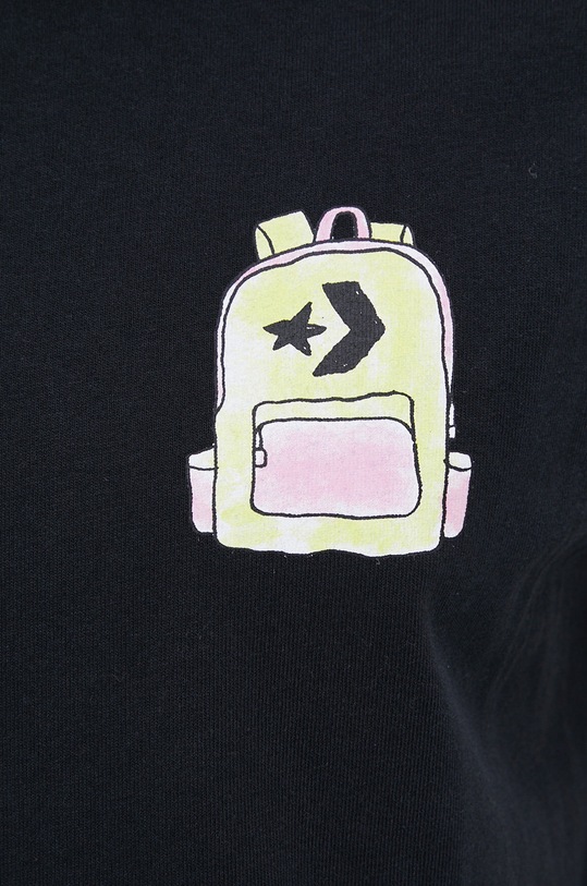 Bavlněné tričko Converse 10022038.A04 černá