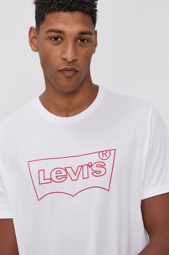 Levi's T-shirt bawełniany nadruk biały A2823.0006