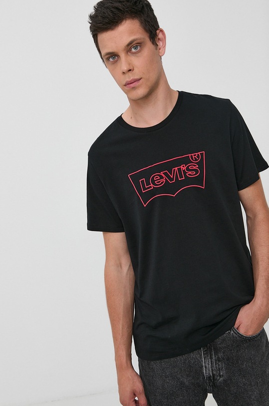 Levi's T-shirt bawełniany nadruk czarny A2823.0005