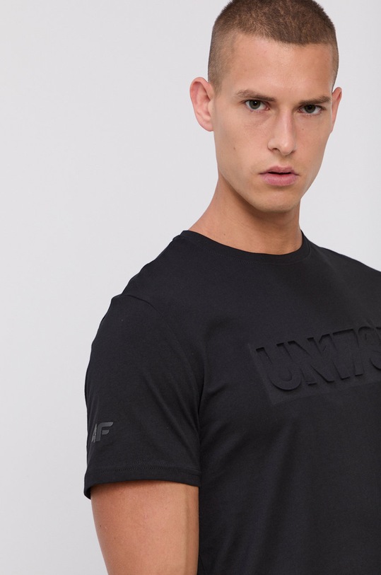 4F Tricou din bumbac negru D4L21.TSM211