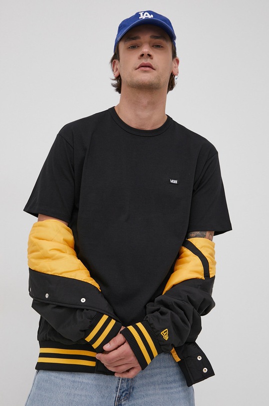 Vans T-shirt bawełniany bawełna czarny VN0A49R7BLK1