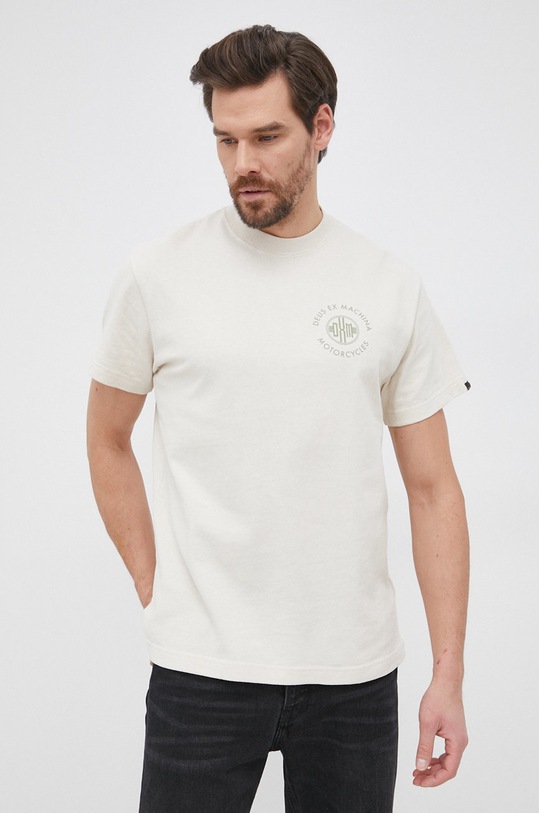 Deus Ex Machina T-shirt bawełniany DMW2011242 beżowy AW21