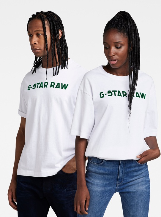 G-Star T-shirt bawełniany D21684.C336 nadruk biały D21684.C336