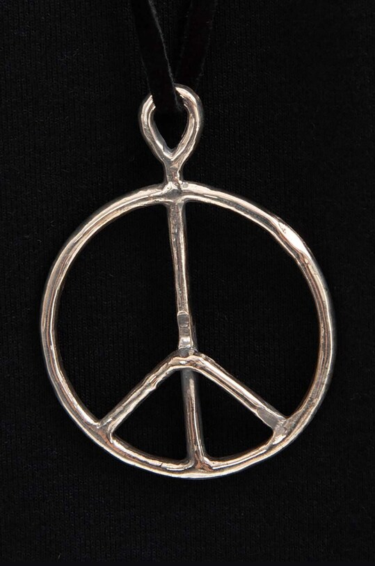 Κολιέ Needles Peace Pendant - Deer Cord LQ015.SILVER ασημί