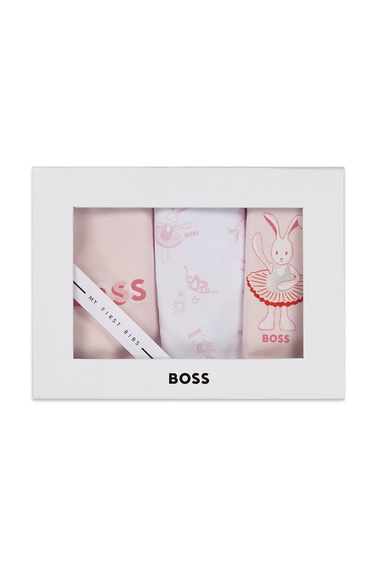 BOSS Podbradnjak za bebe (3 - pack,) J98388.G roza