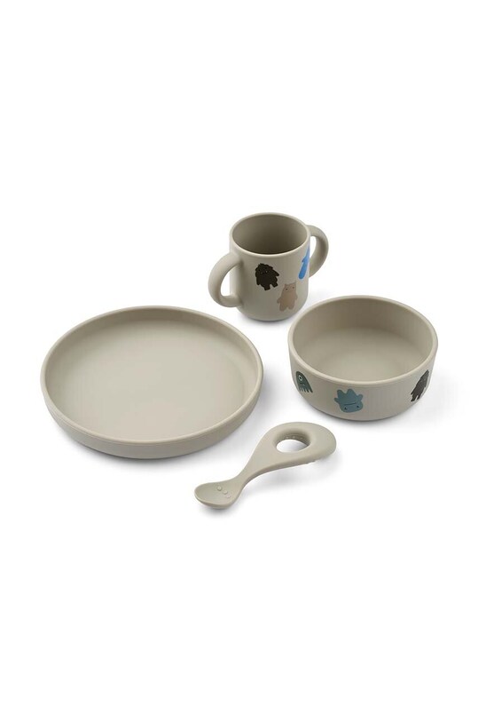 Liewood set de cină pentru copii Vivi gri LW15135