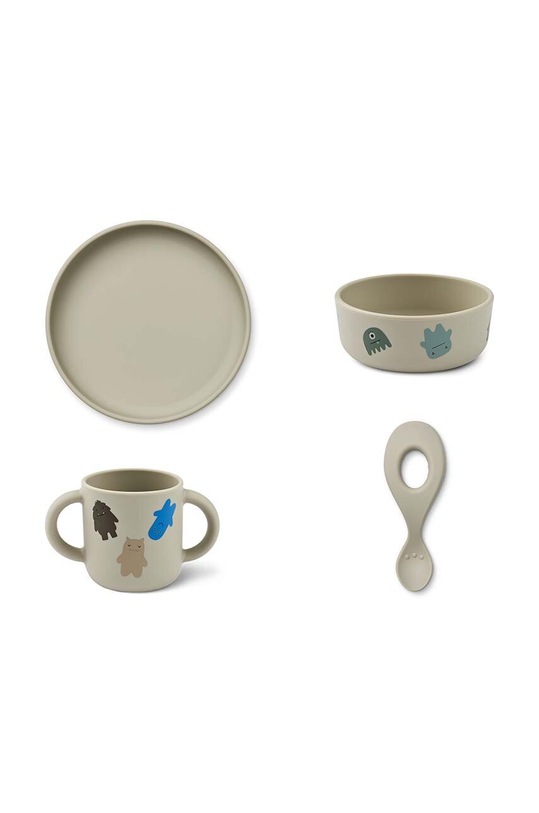 Обідній набір для дітей Liewood Vivi LW15135 сірий AA00