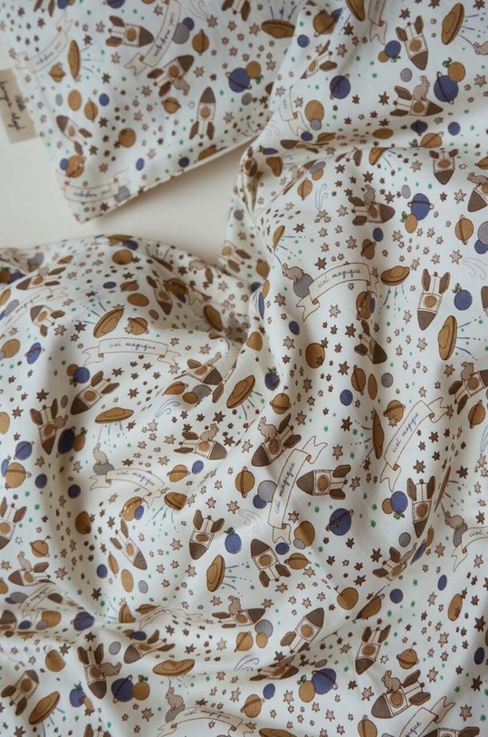 Băieți Konges Sløjd lenjerie de pat din bumbac pentru copii BABY BEDDING GOTS 70X100 KS3928 albastru