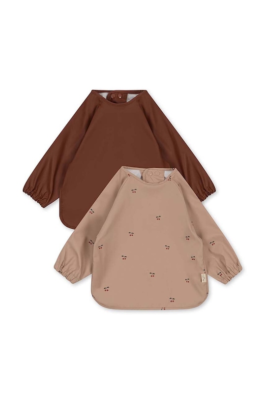 Детский слюнявчик Konges Sløjd 2 шт 2 PACK DINNER BIB WITH SLEEVES 2 шт бежевый KS2474