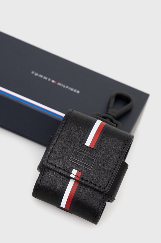 Akcesoria Tommy Hilfiger etui na słuchawki skórzane AM0AM09392.9BYY czarny
