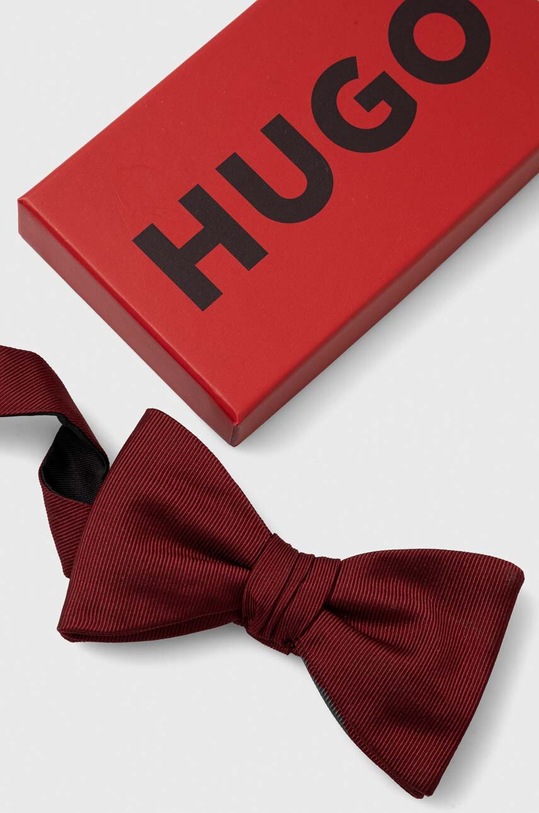 HUGO mucha jedwabna 50468400 bordowy SS24