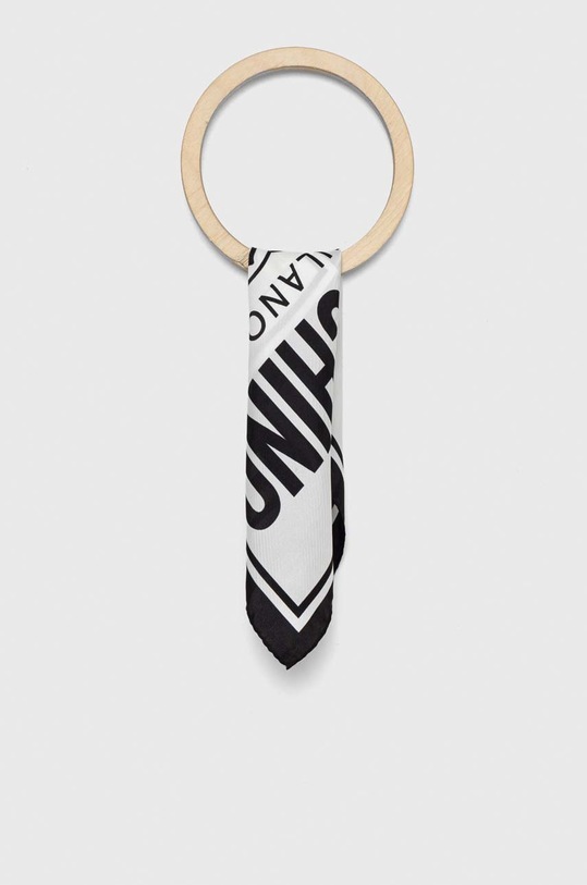 Копринено джобно каре Moschino x Smiley бял M5690.50209