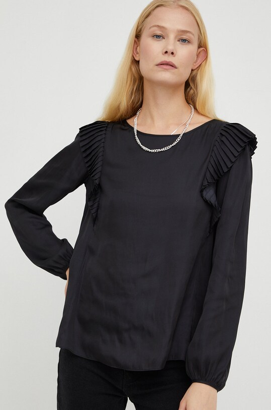 Одяг Блузка The Kooples FTOP25022K чорний