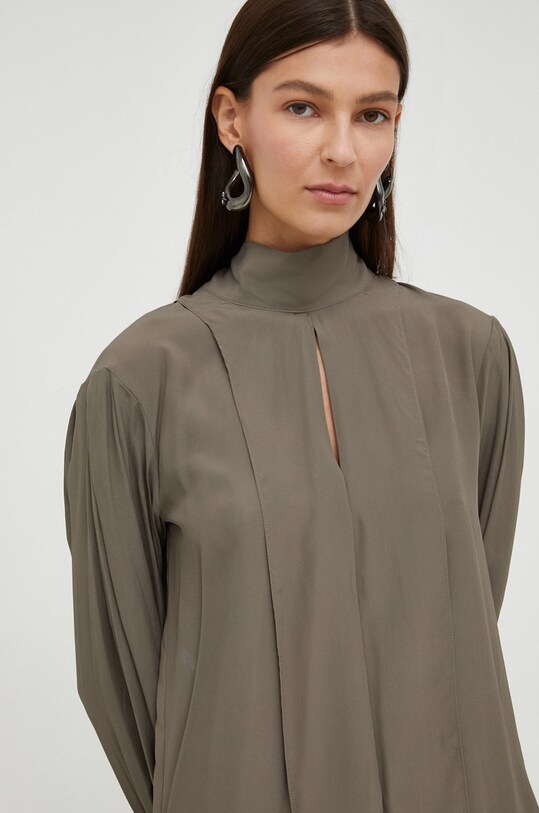 Bluza s primesjo svile Tiger Of Sweden siva S71217001