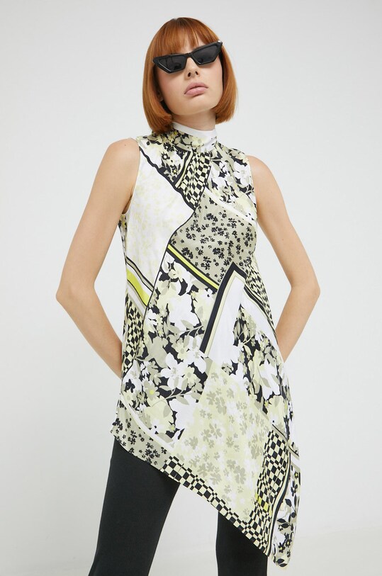 HUGO bluza cu modele verde 50471216