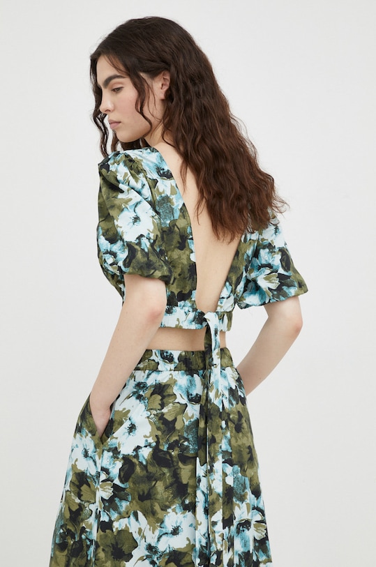 Bombažna bluza Gestuz Okrogel pisana 10906276