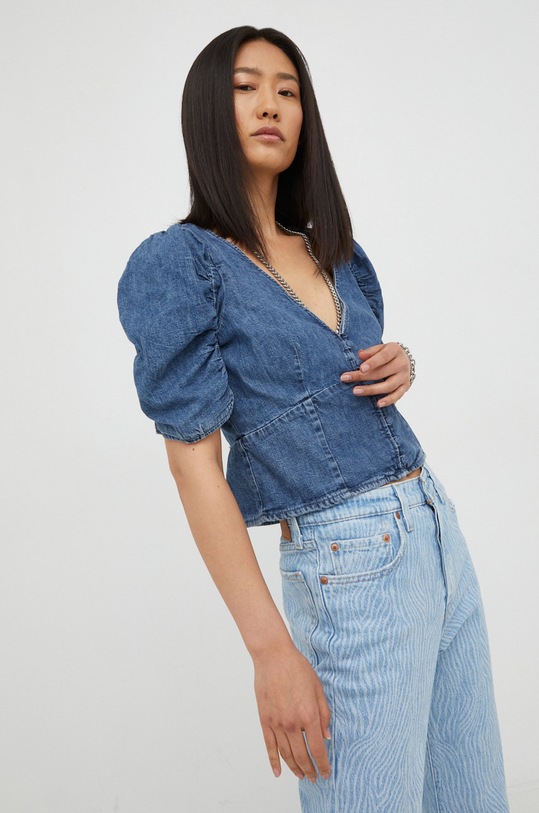 Levi's koszula jeansowa bawełna granatowy A3357.0002