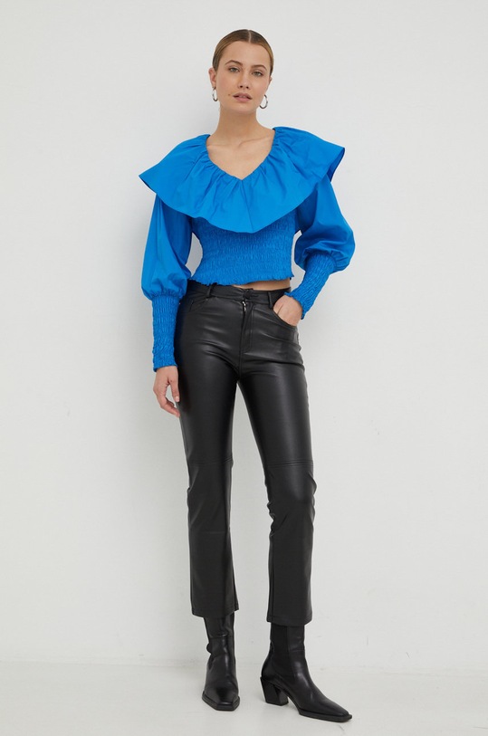 Bavlněná halenka Gestuz 10906508 modrá AW22