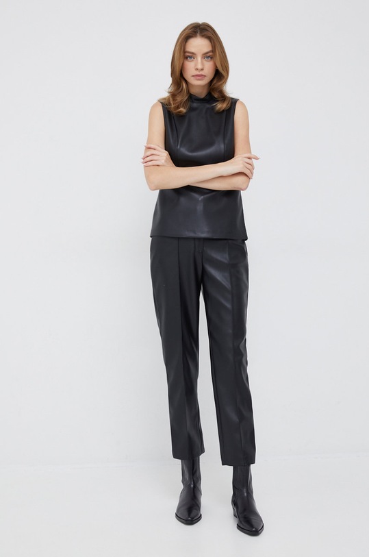 Sisley bluzka 5MTMLQ01Q.100 czarny AW22