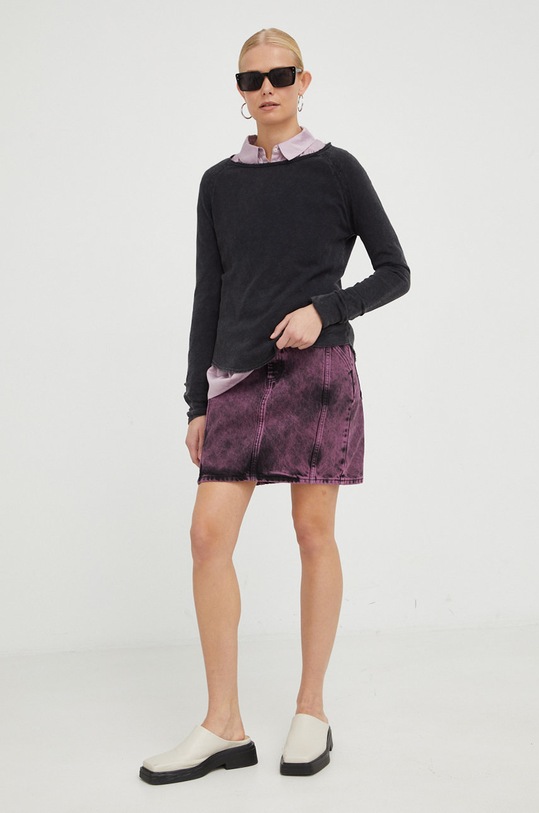 Marc O'Polo bluzka bawełniana 209093442511 fioletowy AW22