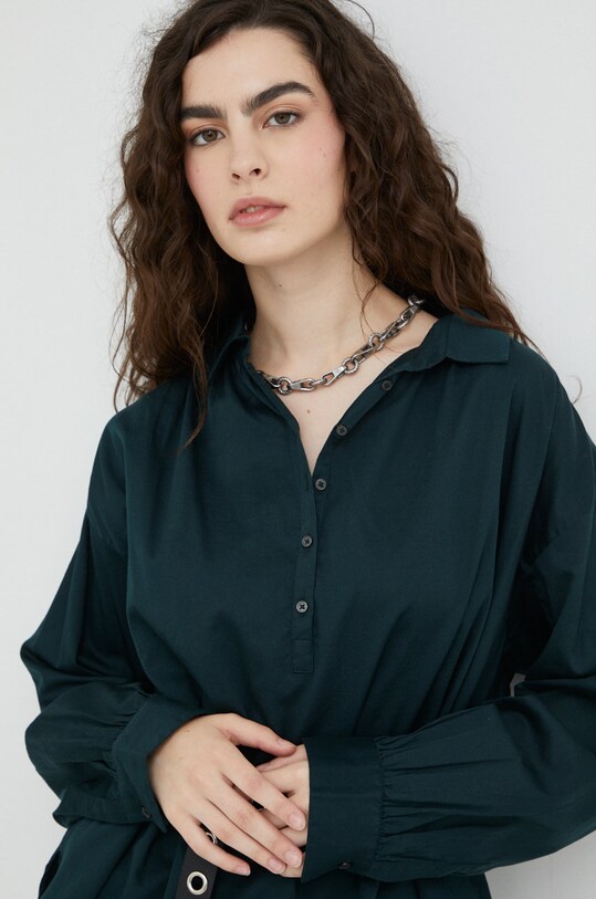 Хлопковая блузка Marc O'Polo зелёный 209093442511