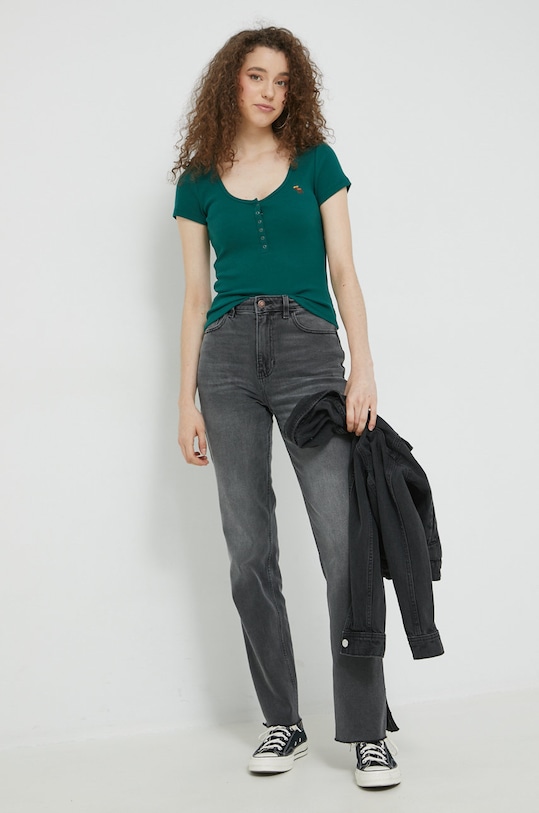 Majica kratkih rukava Abercrombie & Fitch KI139.2624.300 zelena AW22