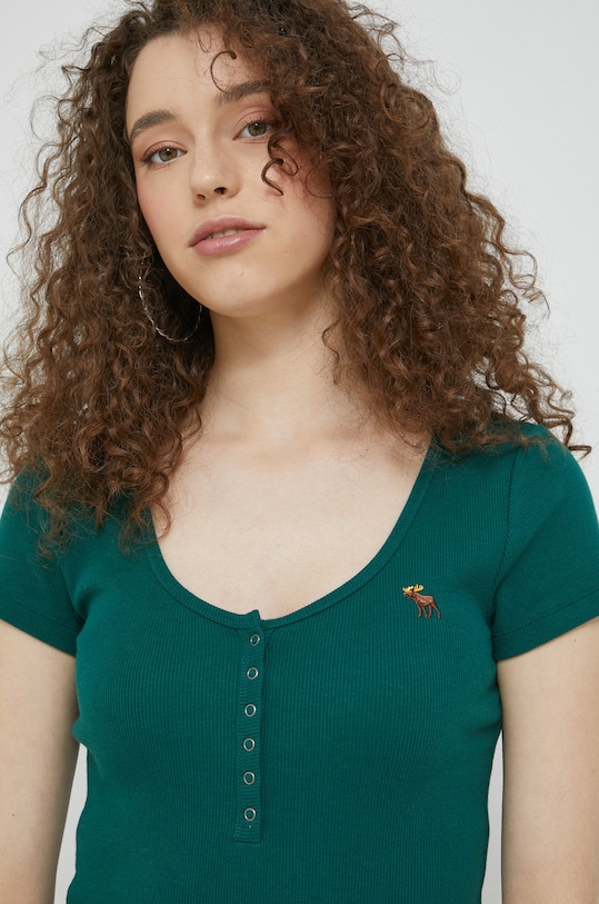 Majica kratkih rukava Abercrombie & Fitch zelena KI139.2624.300