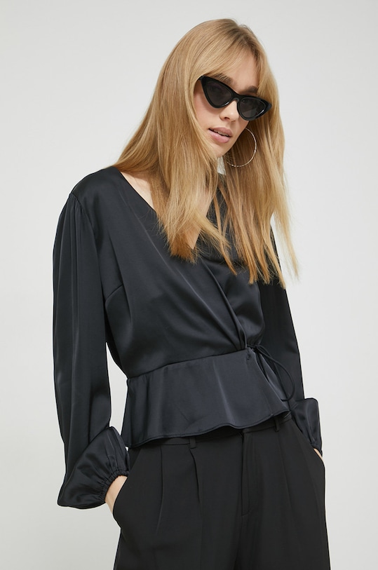 Abercrombie & Fitch bluzka z elastanem czarny KI140.2625.900