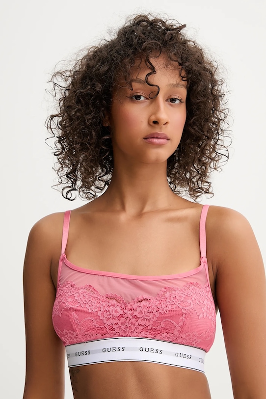 Бюстгальтер Guess кружево розовый O2BC07.KBBT0