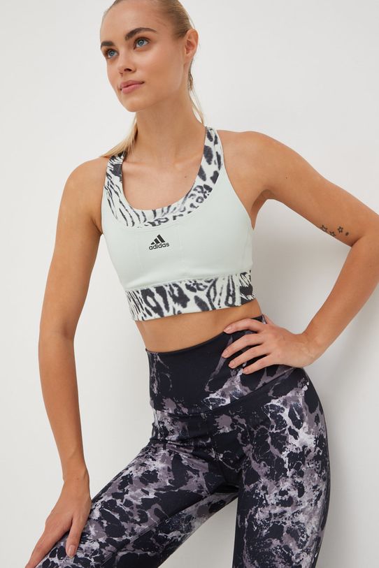 Športová podprsenka adidas Performance bez kostíc zelená HC3712