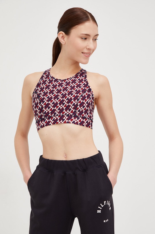 Sportovní podprsenka Tommy Hilfiger měkké burgundské S10S101506.9BYY